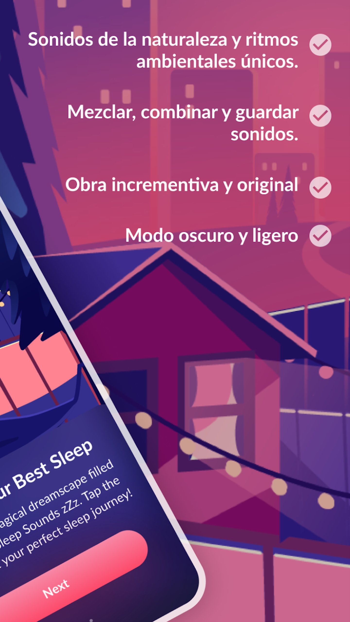 Imagen promocional de la app Sonidos para dormir