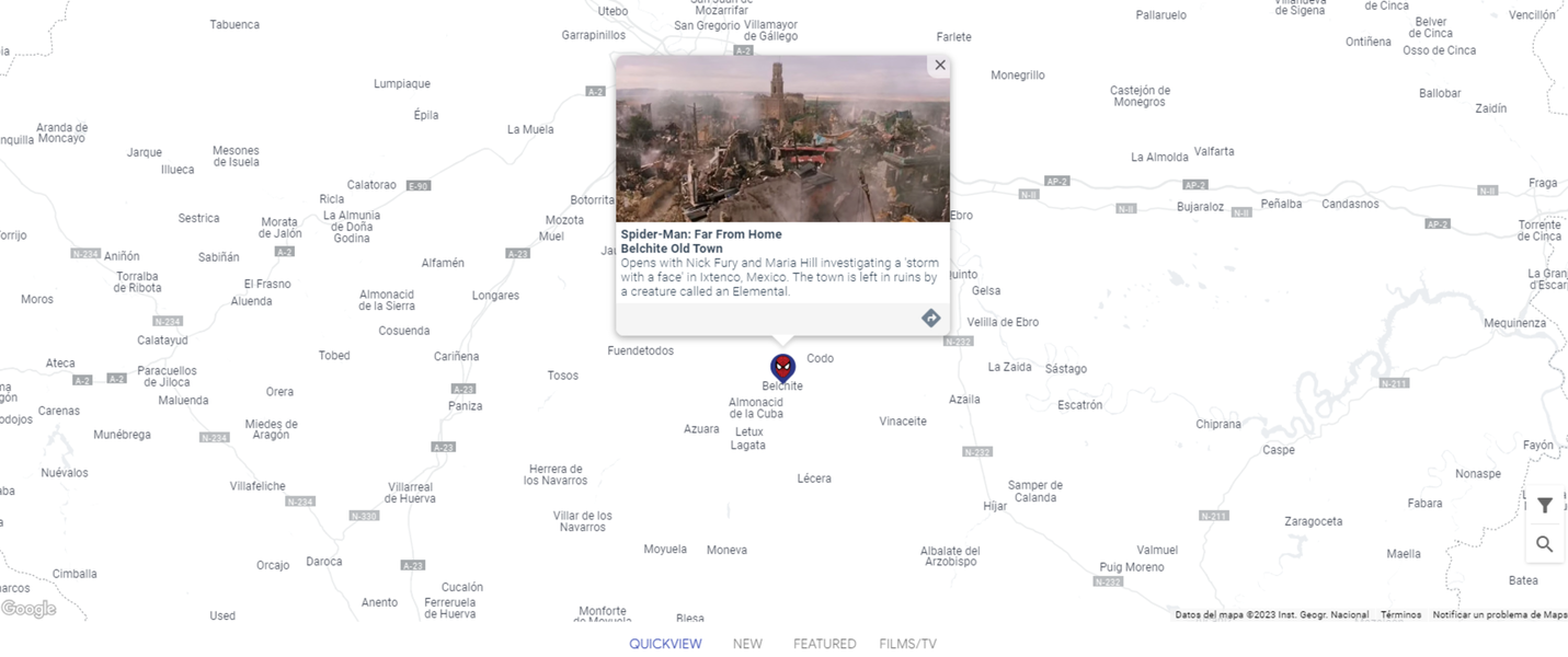 Descubre el Google Maps del cine: este mapa te muestra que películas o series se han rodado en tu ciudad