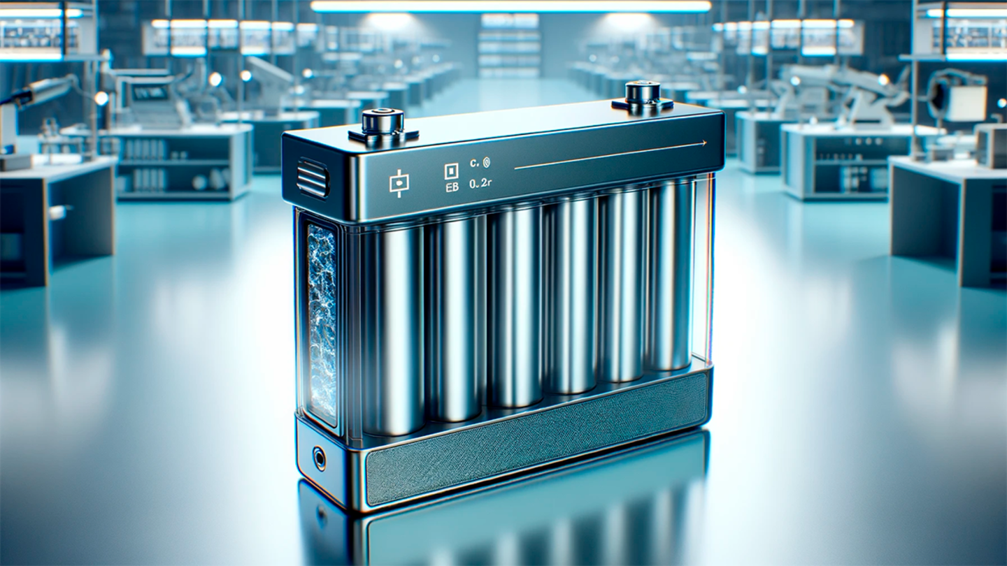 una batería de estado sólido en un laboratorio científico