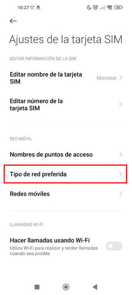 Cómo cambiar el tipo de red móvil en Android