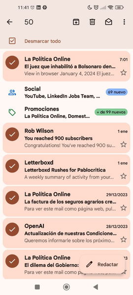 Cómo seleccionar todos los correos de Gmail