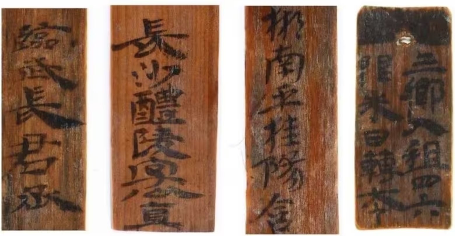 Las tablillas de bambú halladas en el pozo contaban con inscripciones