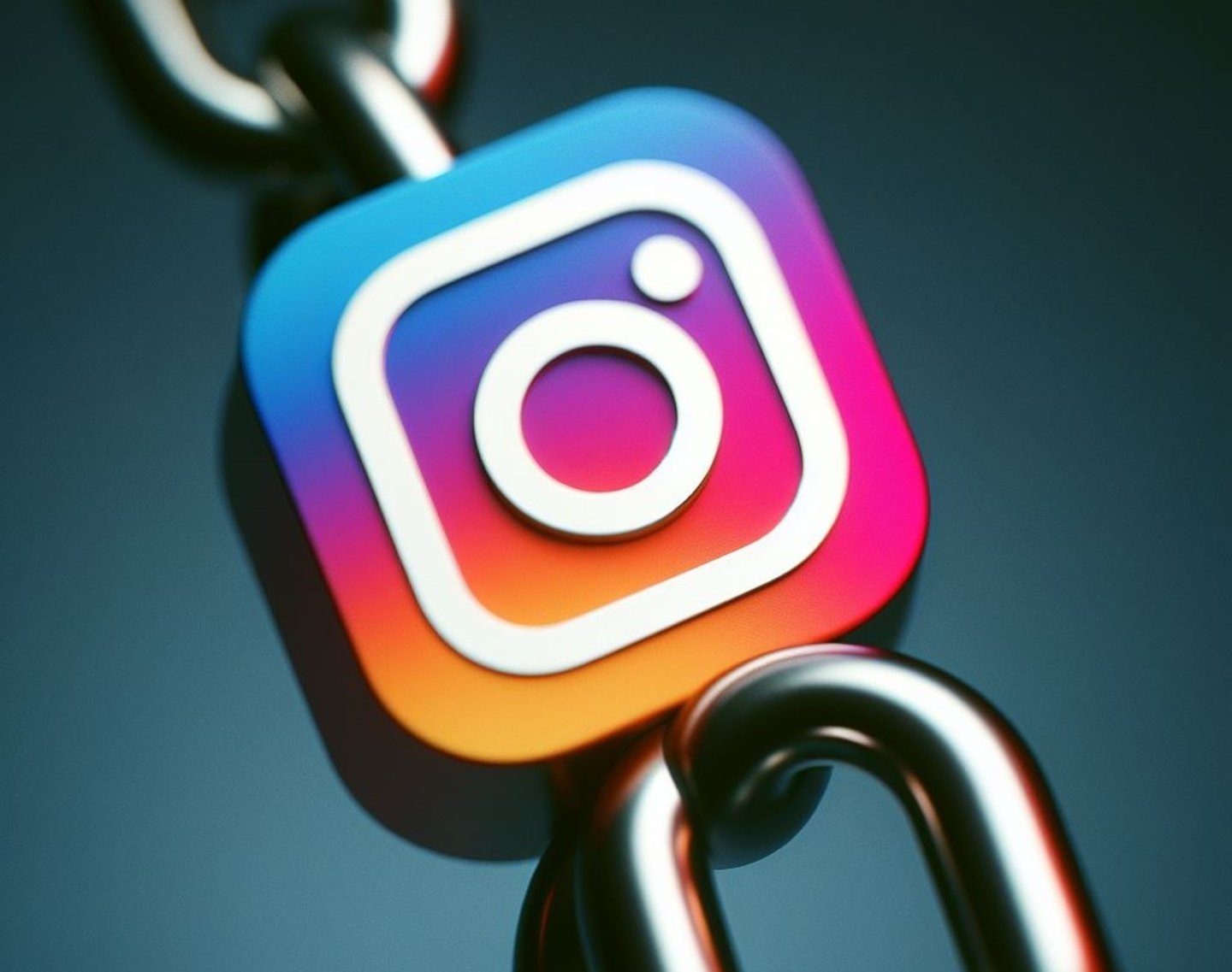 Logotipo de Instagram integrado en una cadena