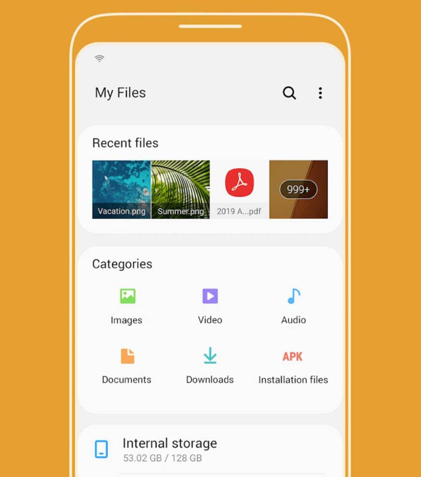 Captura de pantalla de la app Samsung MyFiles