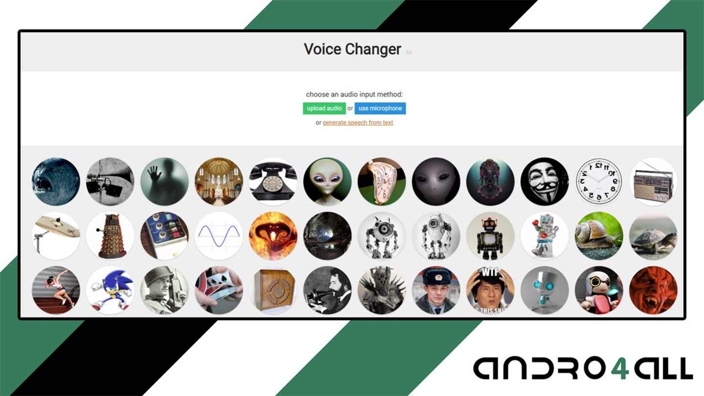 Voice Changer pagina web en la que puede usarse Autotune gratis