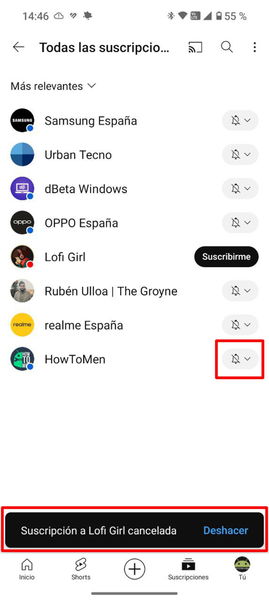 Cómo eliminar todas las suscripciones a canales de YouTube de una sola vez