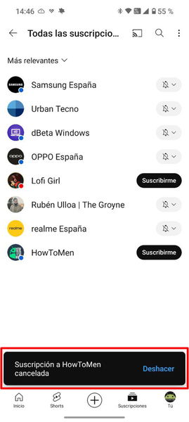 Cómo eliminar todas las suscripciones a canales de YouTube de una sola vez