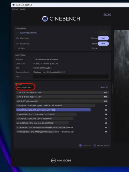 ACEMAGIC AD08 cinebench 24 single core