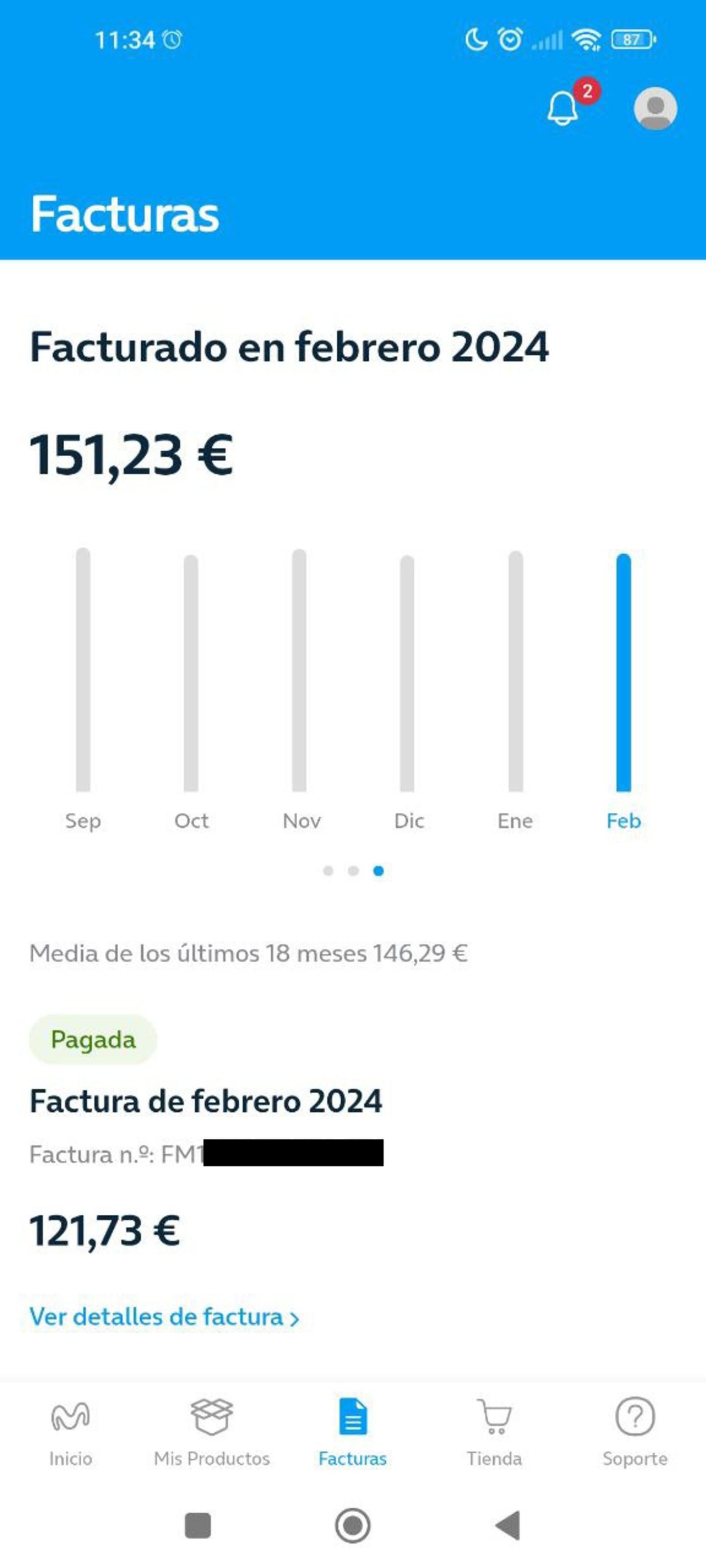 Cómo ver las facturas de Movistar desde la app