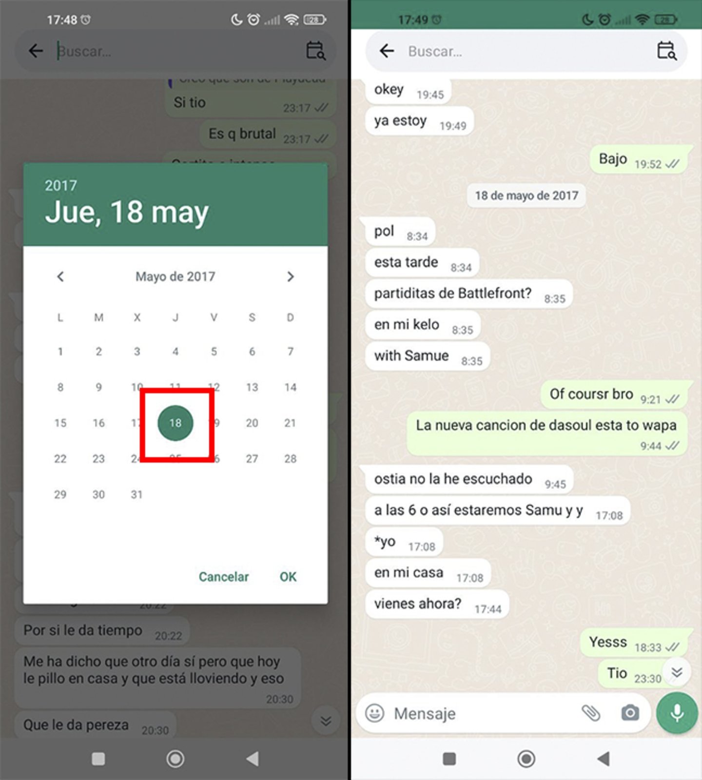 Las búsquedas de WhatsApp mejoran: ahora puedes encontrar mensajes por fecha