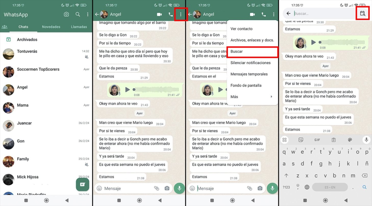 Las búsquedas de WhatsApp mejoran: ahora puedes encontrar mensajes por fecha