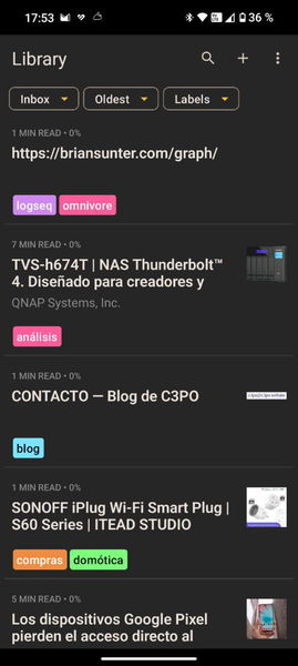 Ni Pocket ni Raindrop: esta es la app Android que uso desde principios de año para organizar mis enlaces