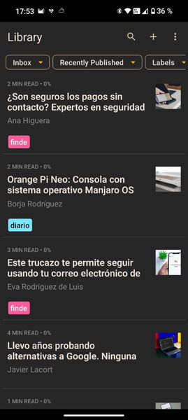 Ni Pocket ni Raindrop: esta es la app Android que uso desde principios de año para organizar mis enlaces