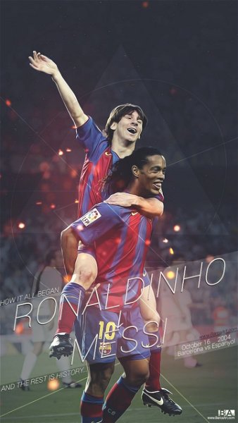 Ronaldinho y Messi fondo de pantalla Barcelona