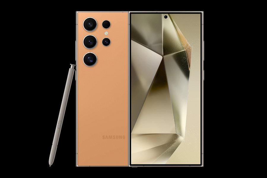 Samsung Galaxy S24 Ultra en color Naranja Titanium