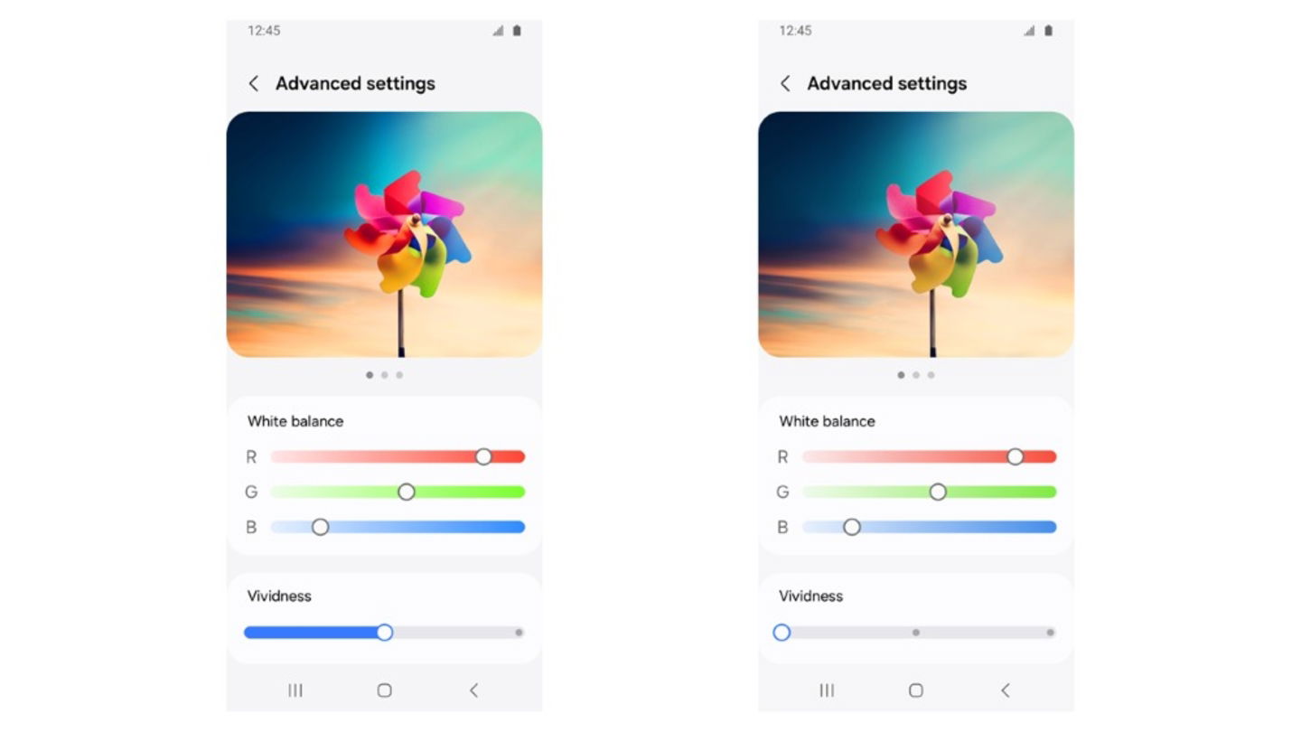 Selector de viveza de colores en Samsung Galaxy S24
