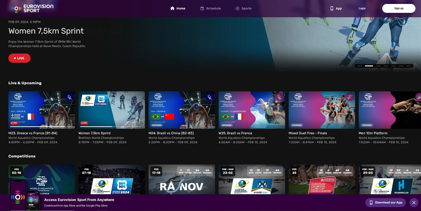 Una nueva plataforma de streaming deportiva llega gratis a España: así es Eurovision Sport