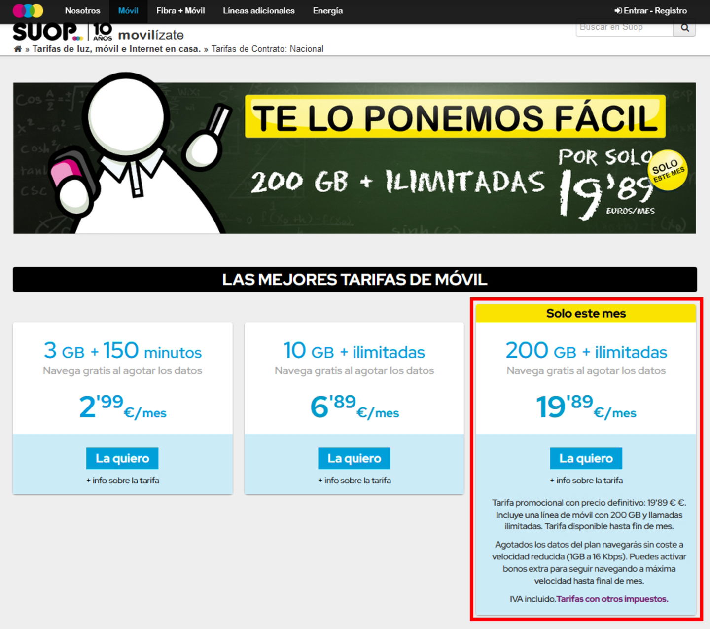 200 GB al precio de 100 GB, así es la rompedora promoción de Suop