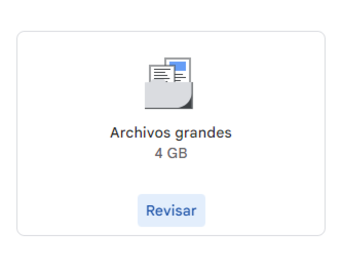 Botón para eliminar los archivos grandes en Google Drive