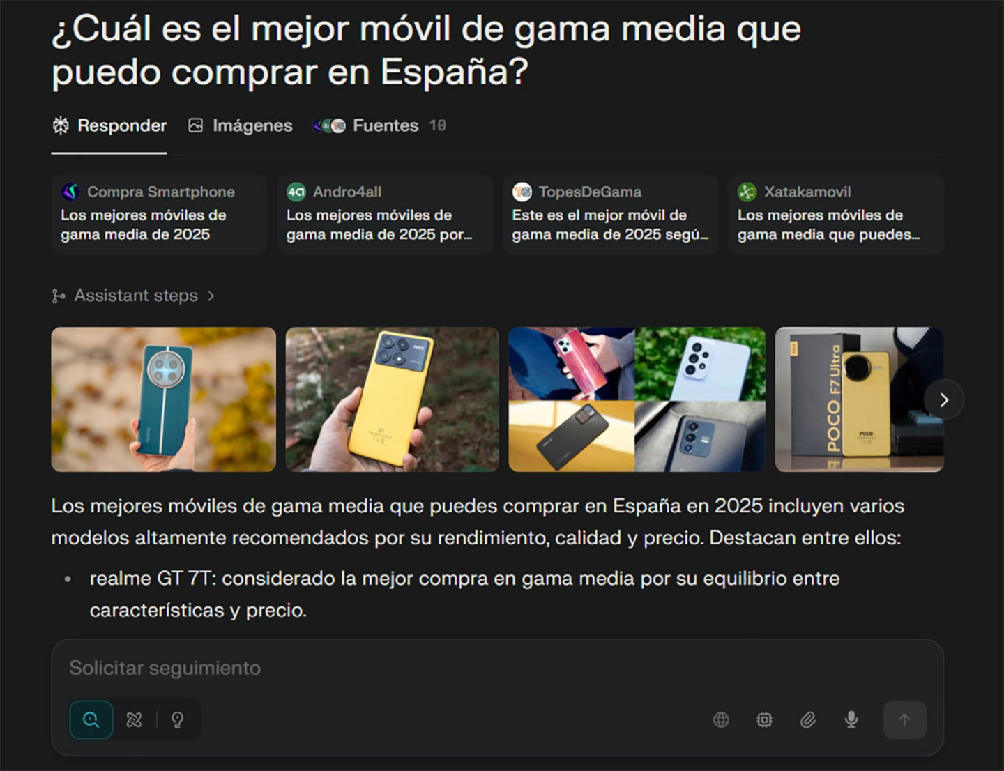 Fuentes de información en Perplexity AI