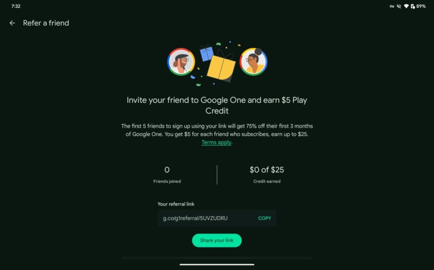 Google te premiará por invitar a amigos y familiares a suscribirse a Google One