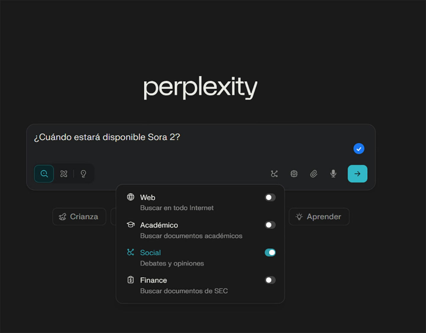 Modo Enfoque Perplexity AI