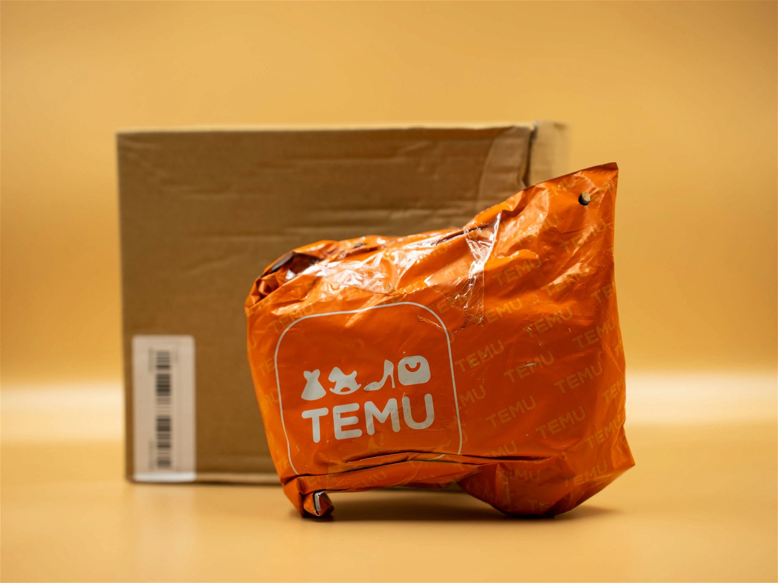 Paquete con un pedido de Temu