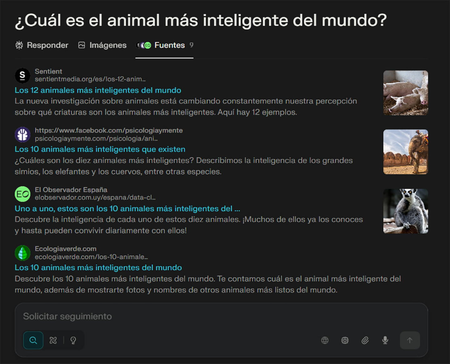 Respuestas basadas en fuentes reales