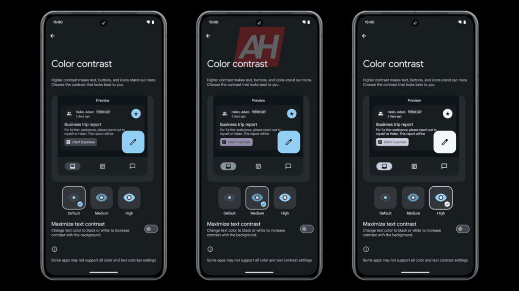Android 15 y sus ajustes de contraste de color harán que sea la versión más fácil de leer hasta la fecha
