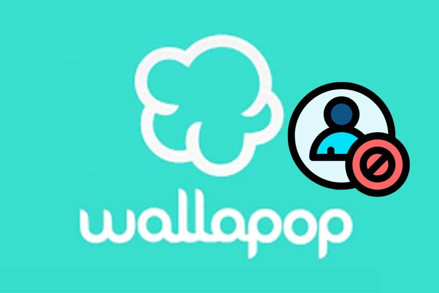 Logo de wallapop junto a un icono de bloqueo