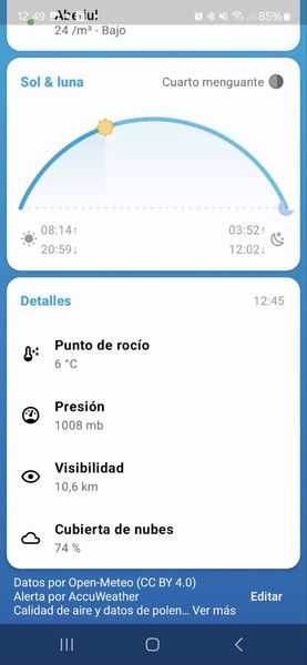 Tienes que probar esta app del tiempo en tu móvil: gratuita, de código abierto y con un diseño exquisito