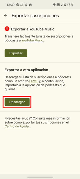 Cómo exportar todos tus podcasts de Google Podcasts a YouTube Music o a cualquier otra plataforma