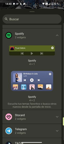 Estos son los widgets que siempre uso en cualquier móvil Android