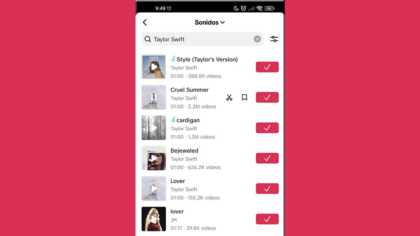 Ya puedes poner canciones de Taylor Swift en TikTok