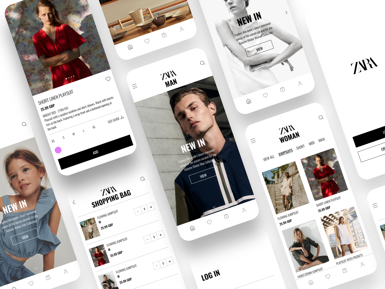 App de Zara buscando diferentes tiendas