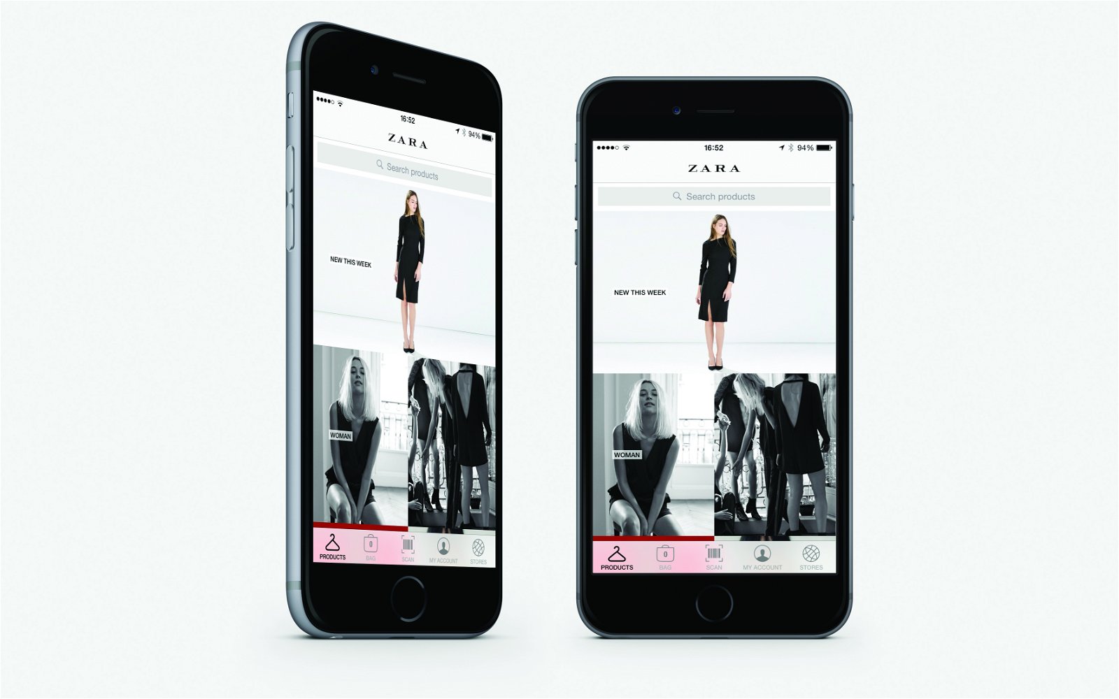 Móvil con la app de Zara abierta