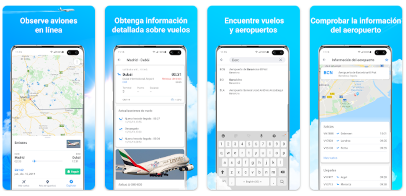 Capturas de la app aviones en vivo