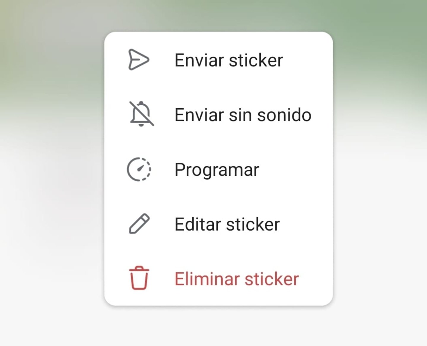 Botón para editar sticker