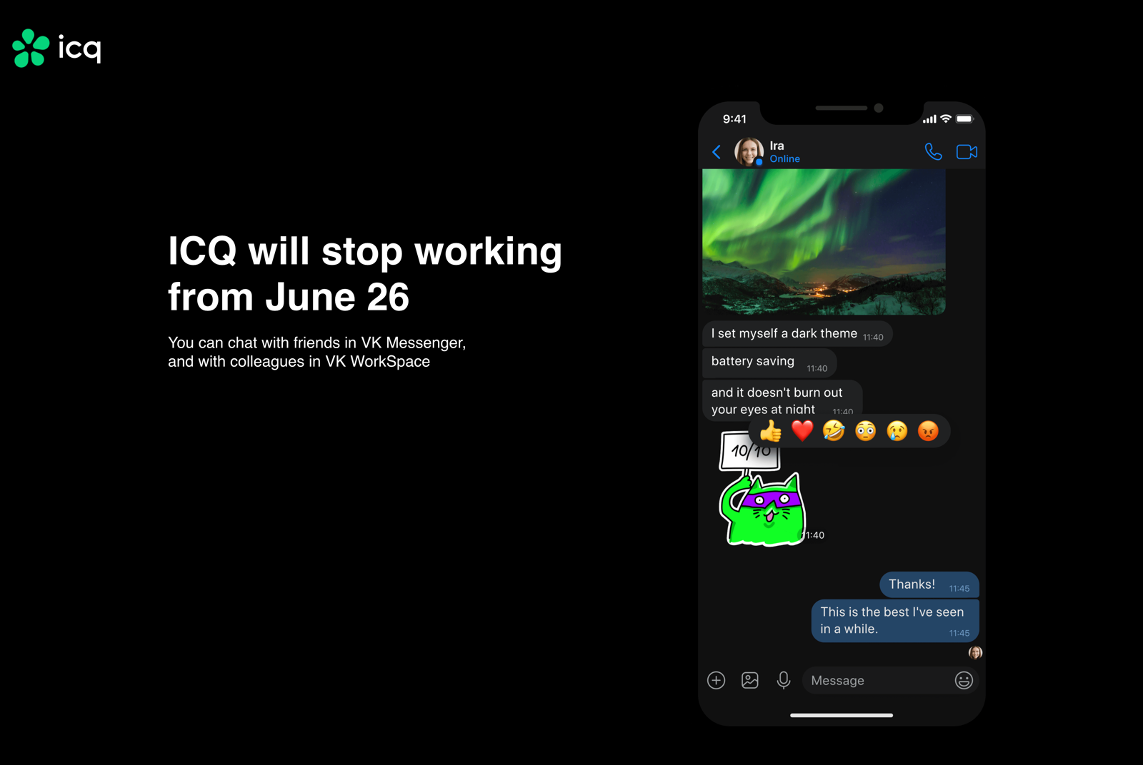 El aviso de cierre de ICQ