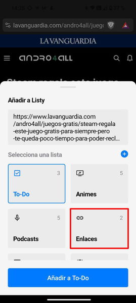 Si eres un fanático de las listas, esta aplicación Android es perfecta para ti