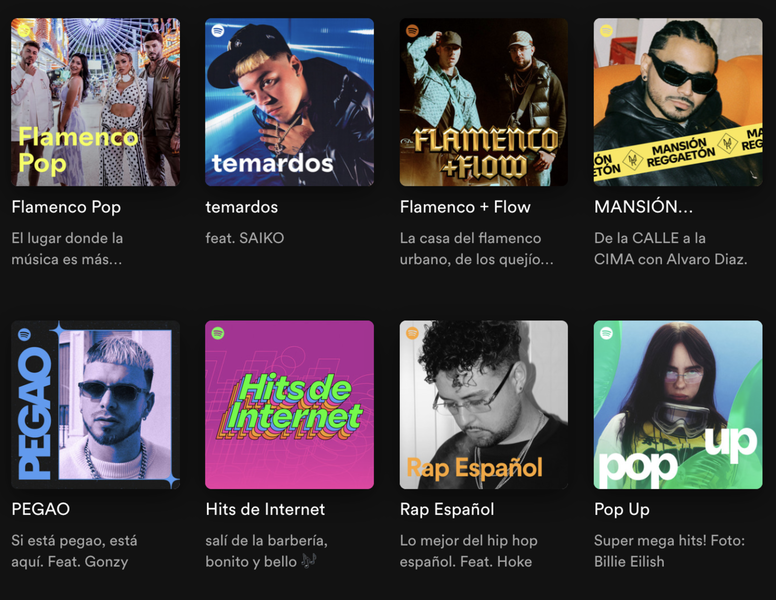 Nueva fuente Spotify Mix ejemplo