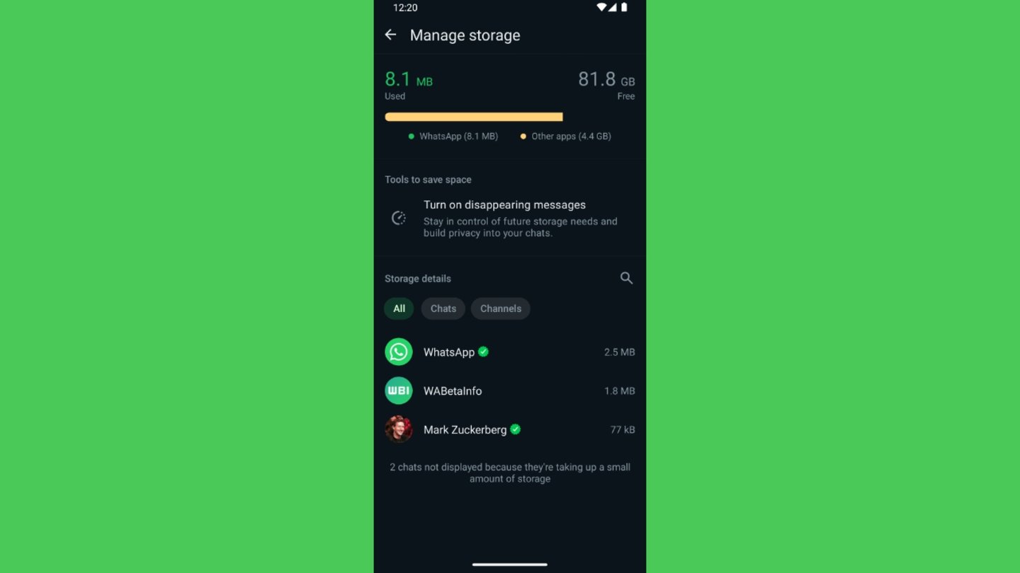 WhatsApp para Android se actualiza con una función que te facilita la tarea de liberar almacenamiento