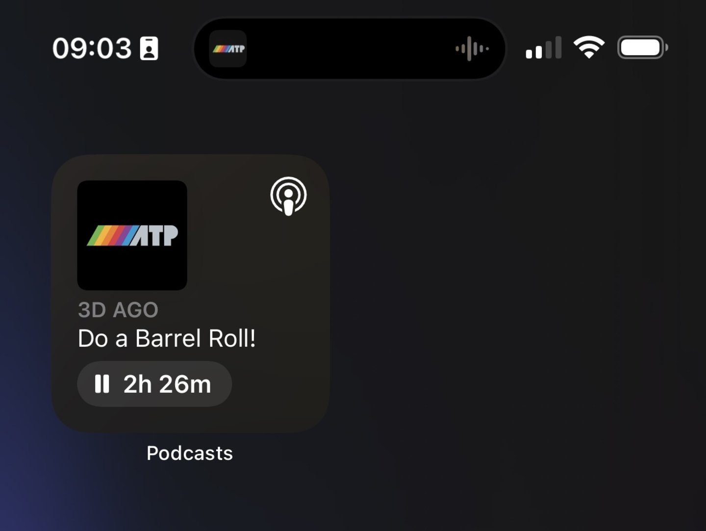 Nuevo widget app Podcasts