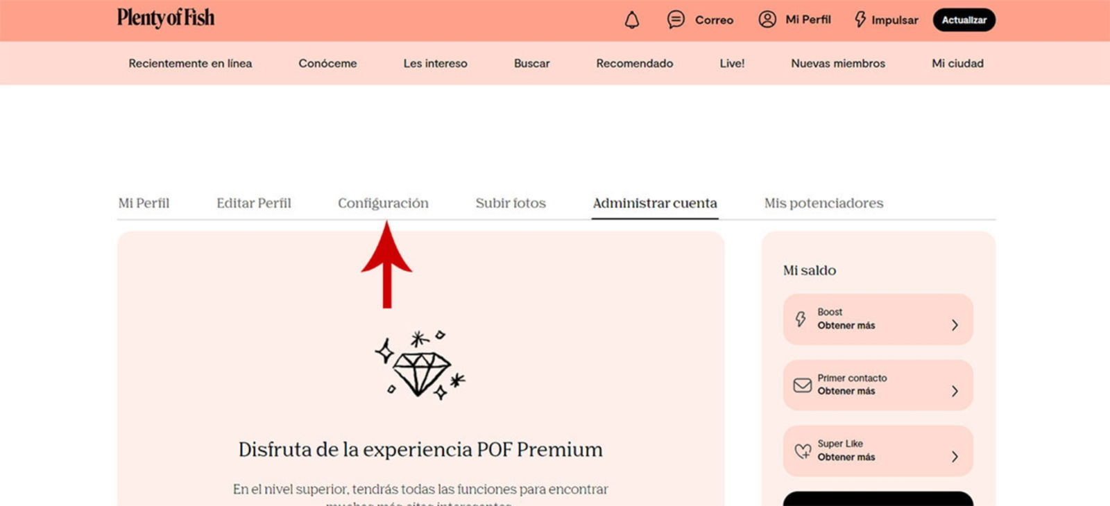 Configurar cuenta de POF