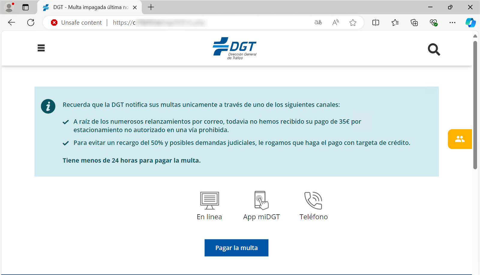 La DGT informa de una nueva campaña de ciberestafas: no pagues esta multa