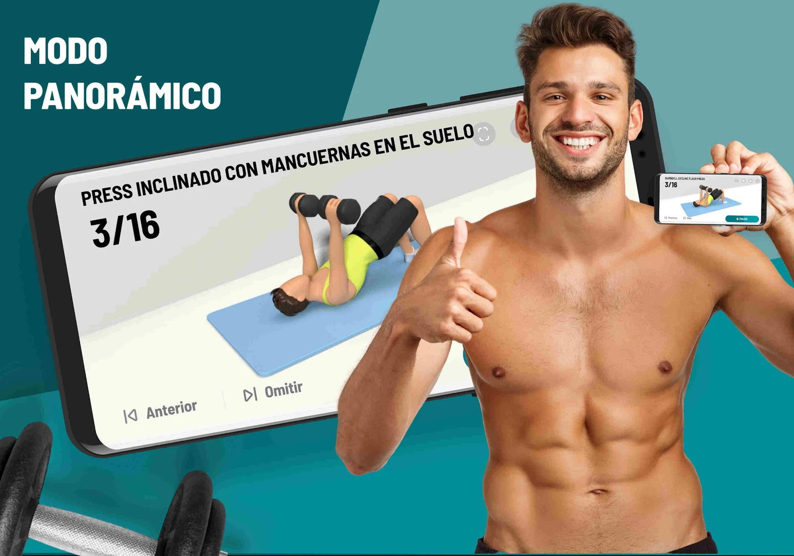 Imagen promocional de la app Entrenamiento con mancuernas