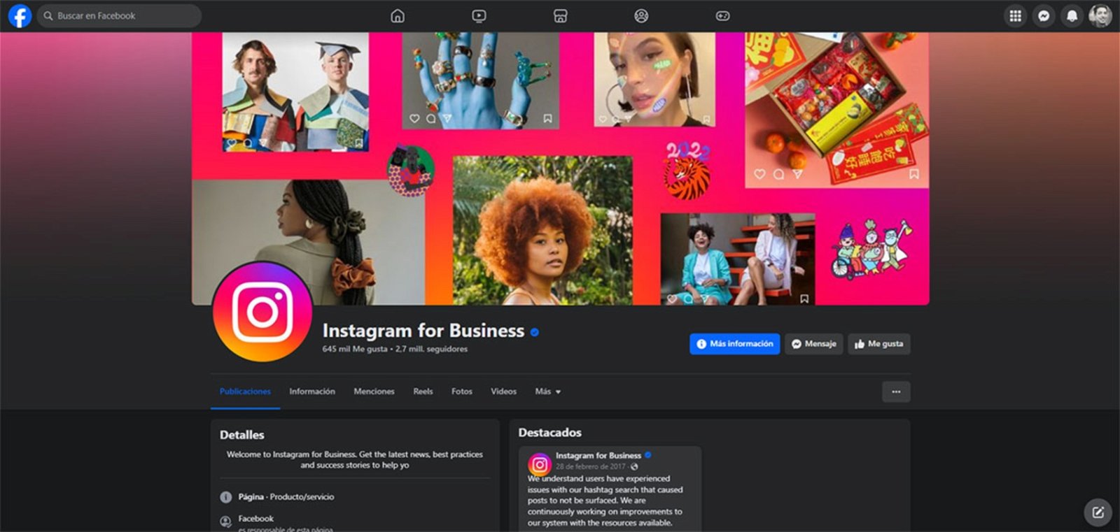Hablar con soporte Instagram for Business