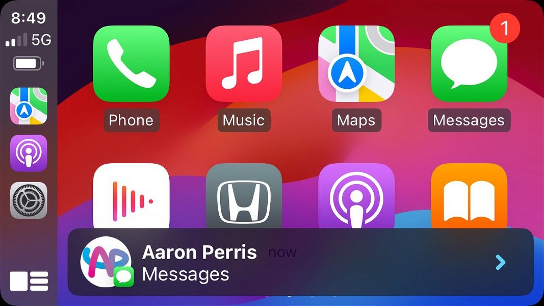 Fotos de contacto en la aplicación Mensajes iOS 18 CarPlay 2