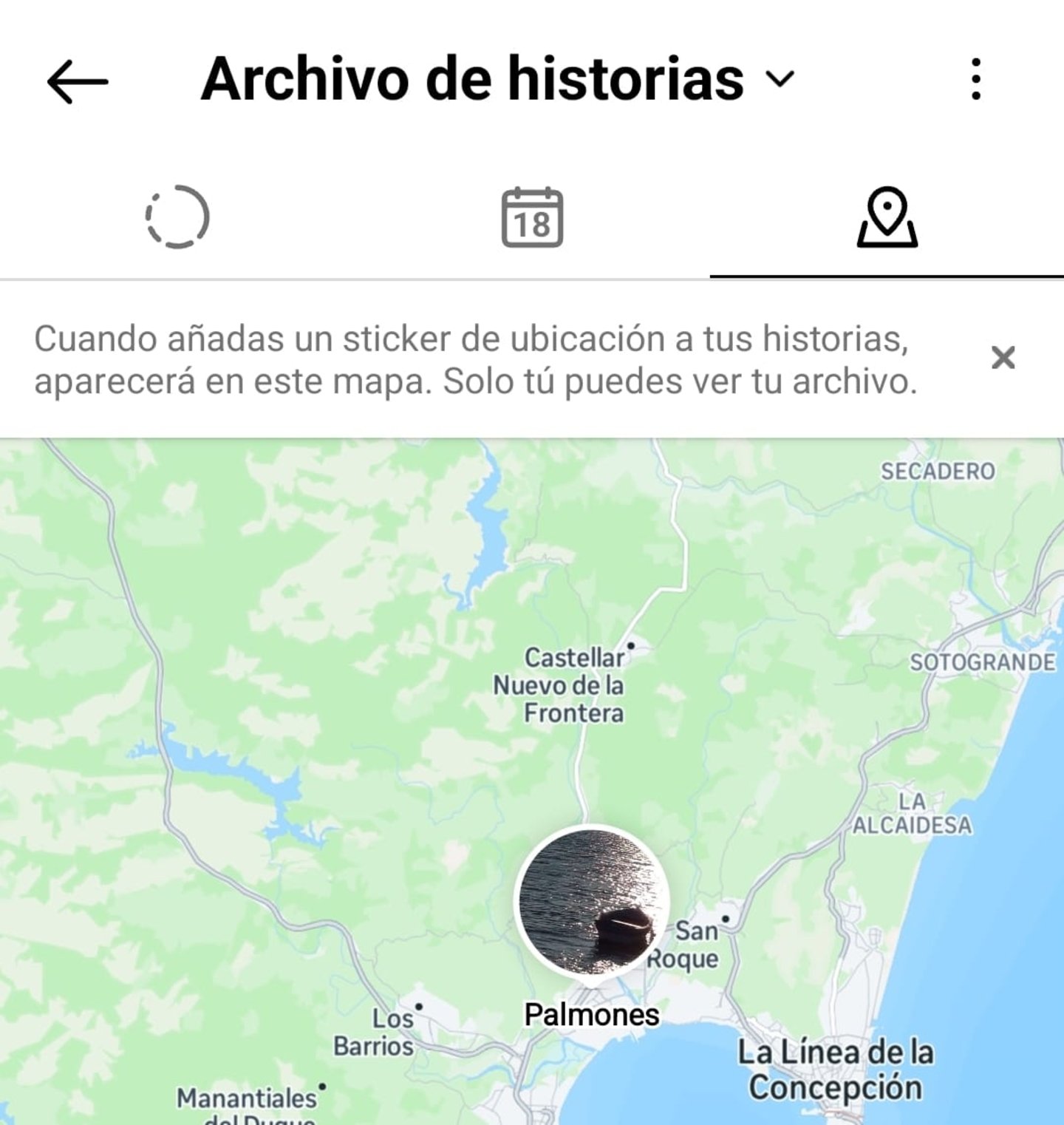 Mapa con las historias subidas a Instagram
