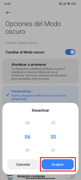 ¿Tienes un móvil Xiaomi? Con este sencillo truco puedes activar automáticamente el modo oscuro al atardecer